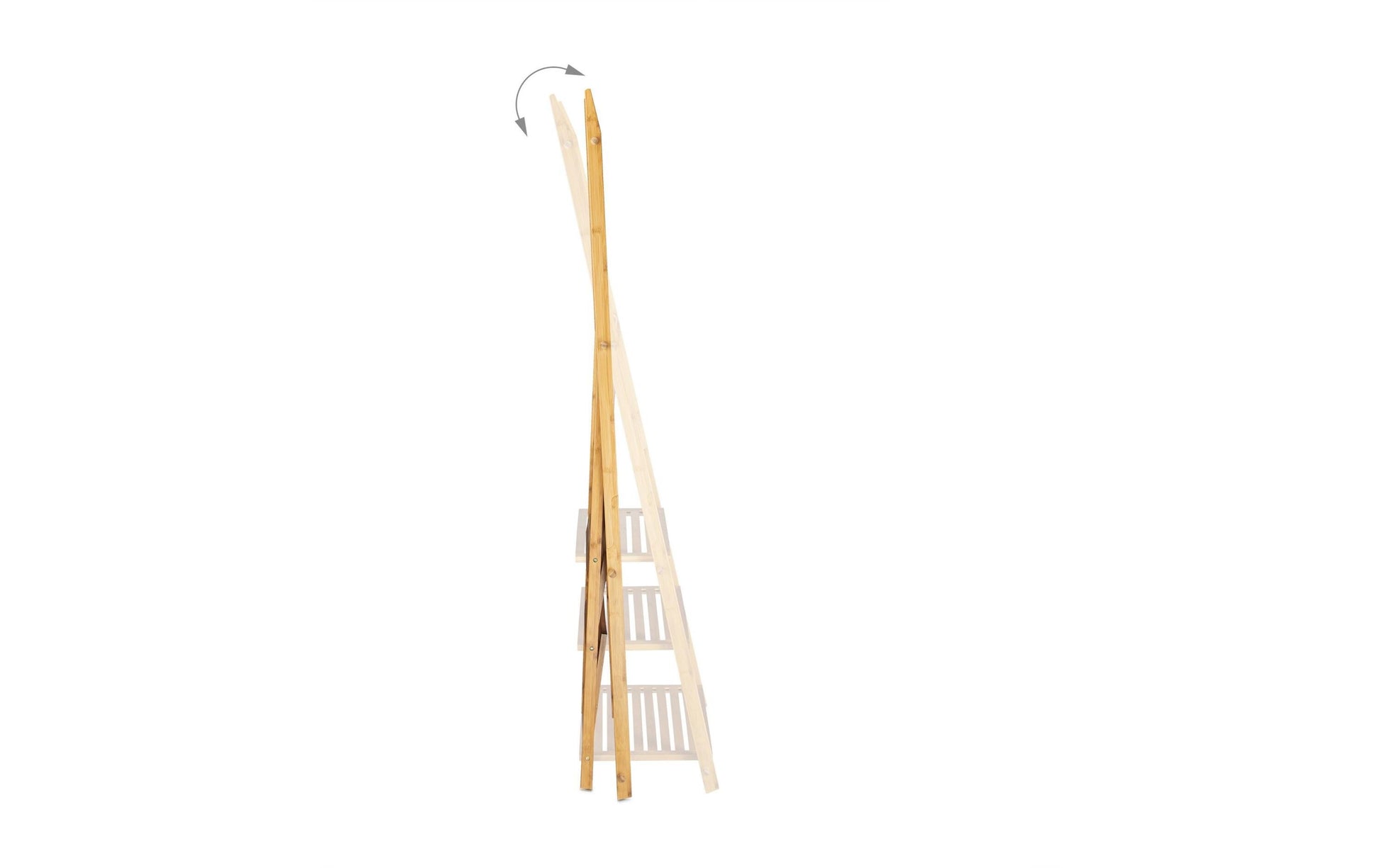 Relaxdays Handtuchständer – 3 Arme, 53×31×152 cm, Bambus, Holz