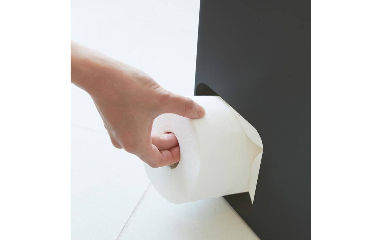 Yamazaki Tower – Toilettenpapierständer – Edelstahl, schwarz, für 8 Rollen, 23 × 12,5 × 48 cm