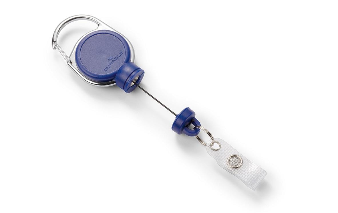 Durable Jojo Extra Strong Ausweishalter – blau, Metall, L 600 mm, Druckknopfschlaufe