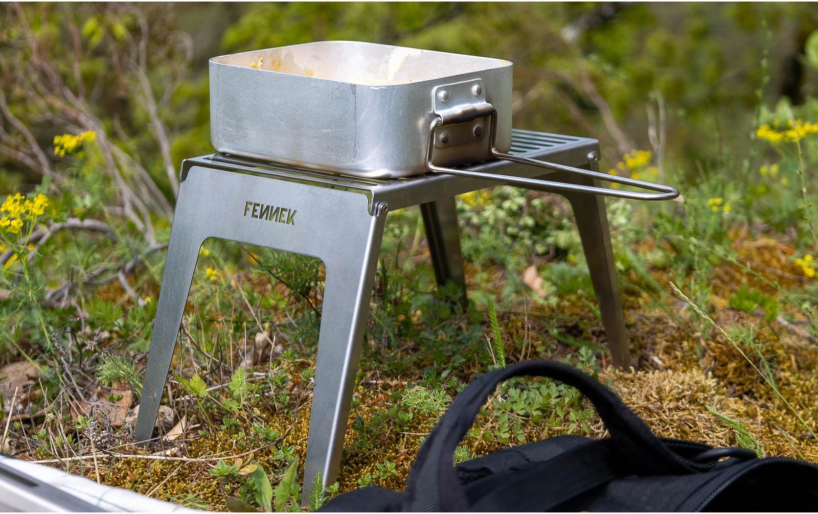FENNEK Grillrost 23 × 16,6 × 2 cm, Edelstahl, mit Tragetasche, für Hobo Premium Edelstahl