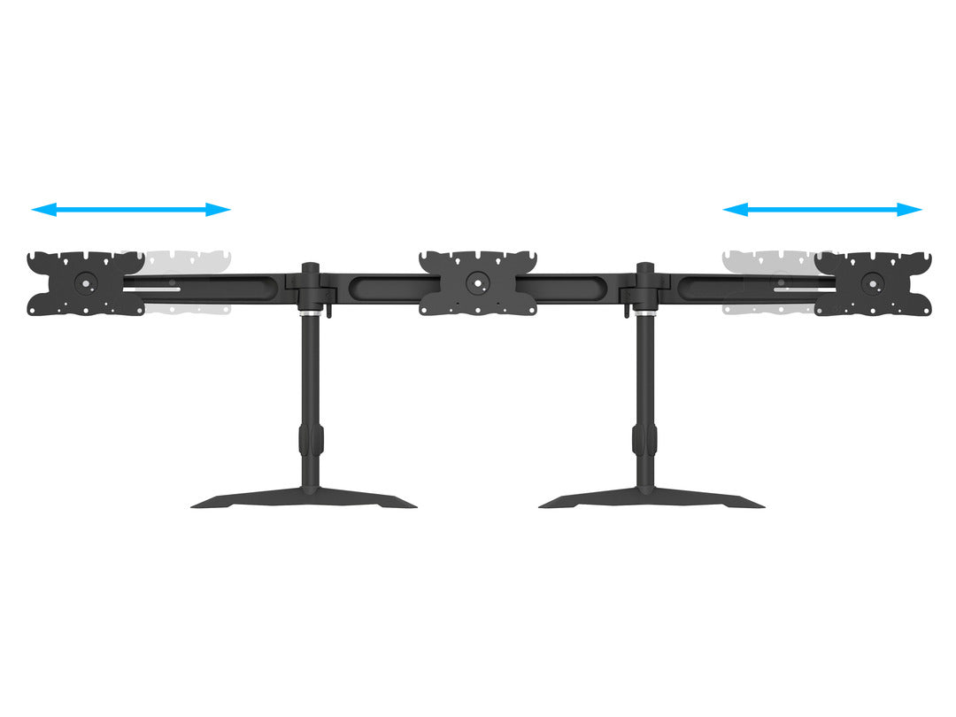 Multibrackets Triple 1312 – Tischhalterung, 3, Standfuss, bis 32", VESA 75 × 75 mm, 24 kg, neigbar, schwarz