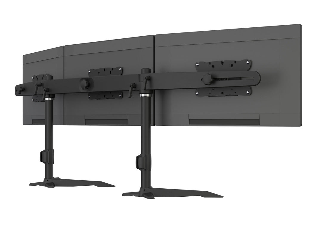 Multibrackets Triple 1312 – Tischhalterung, 3, Standfuss, bis 32", VESA 75 × 75 mm, 24 kg, neigbar, schwarz