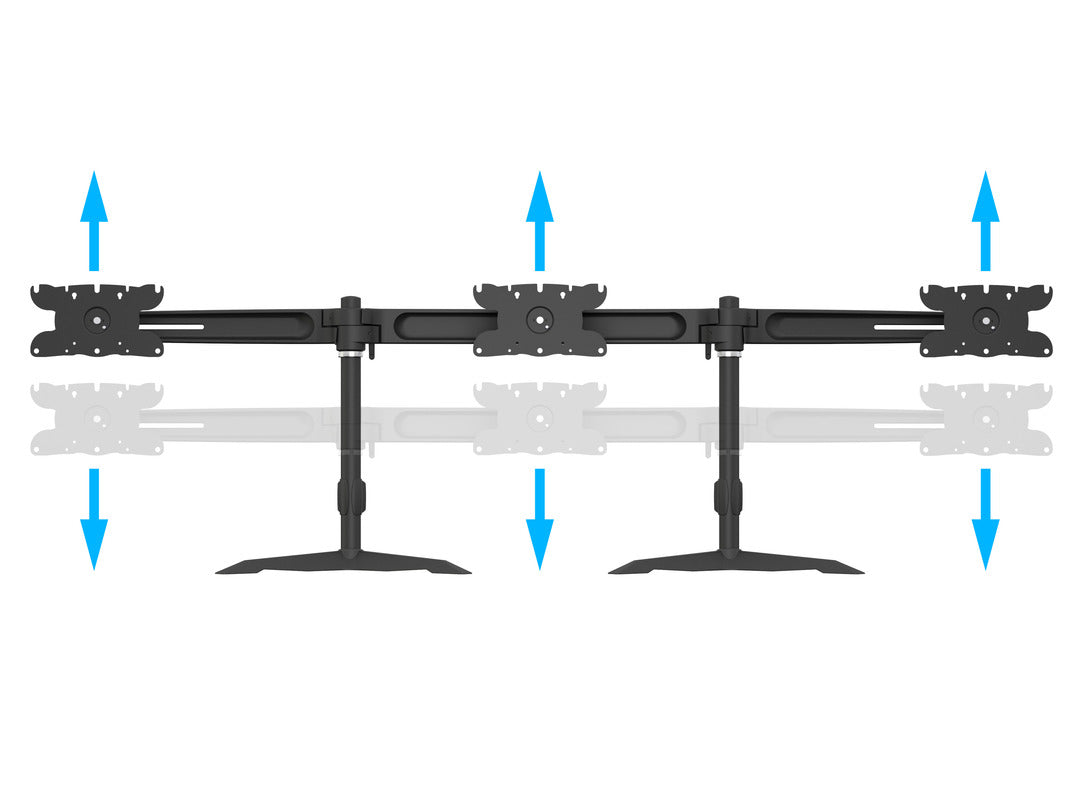 Multibrackets Triple 1312 – Tischhalterung, 3, Standfuss, bis 32", VESA 75 × 75 mm, 24 kg, neigbar, schwarz