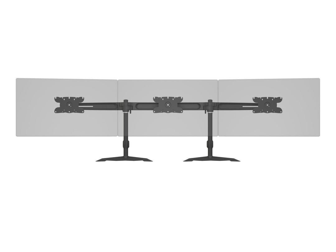 Multibrackets Triple 1312 – Tischhalterung, 3, Standfuss, bis 32", VESA 75 × 75 mm, 24 kg, neigbar, schwarz