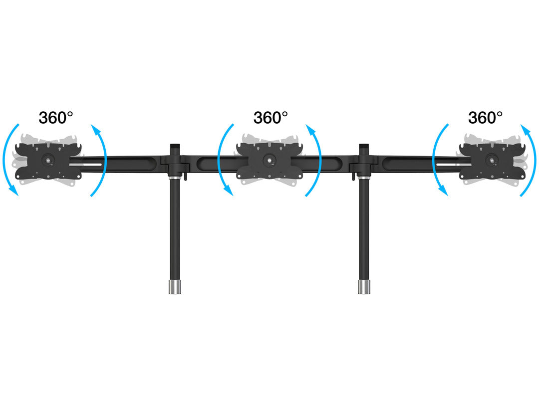 Multibrackets Tischhalterung, 3, Standfuss, bis 32", VESA 100 × 100 mm, 24 kg, drehbar, schwarz