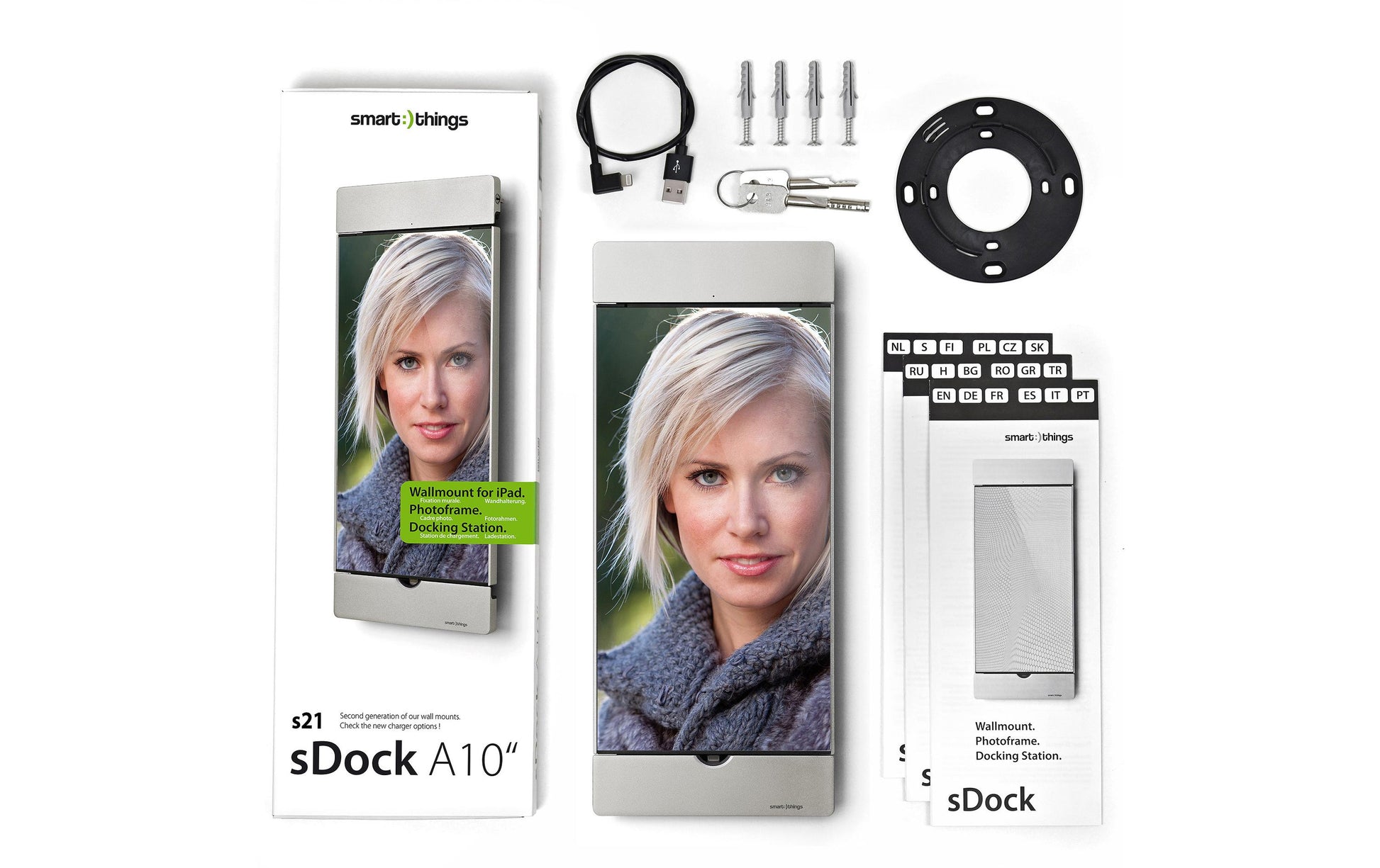 Smart Things sDock Mini Tablet-Tischhalterung – für iPad mini 4, abschliessbar, Lightning – Silber