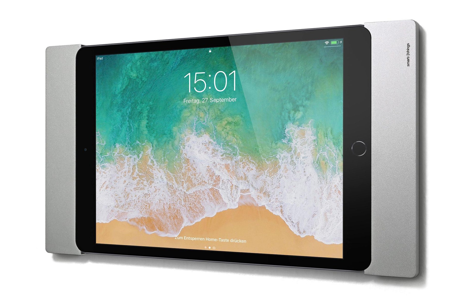 Smart Things Tablet-Wandhalterung für Apple iPad bis 10,5" – abschliessbar – Silber