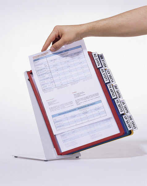 Durable Sichttafelsystem Vario Table 10 – für A4, 10 Fächer, Grau, Metall/Kunststoff, 270×165×395 mm