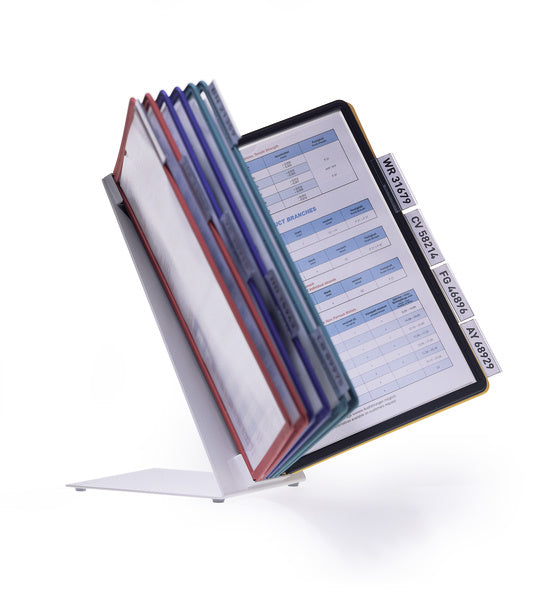 Durable Sichttafelsystem Vario Table 10 – für A4, 10 Fächer, Grau, Metall/Kunststoff, 270×165×395 mm