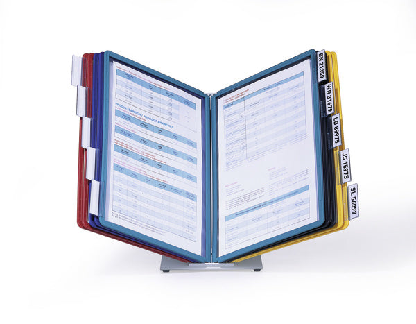 Durable Sichttafelsystem Vario Table 10 – für A4, 10 Fächer, Grau, Metall/Kunststoff, 270×165×395 mm