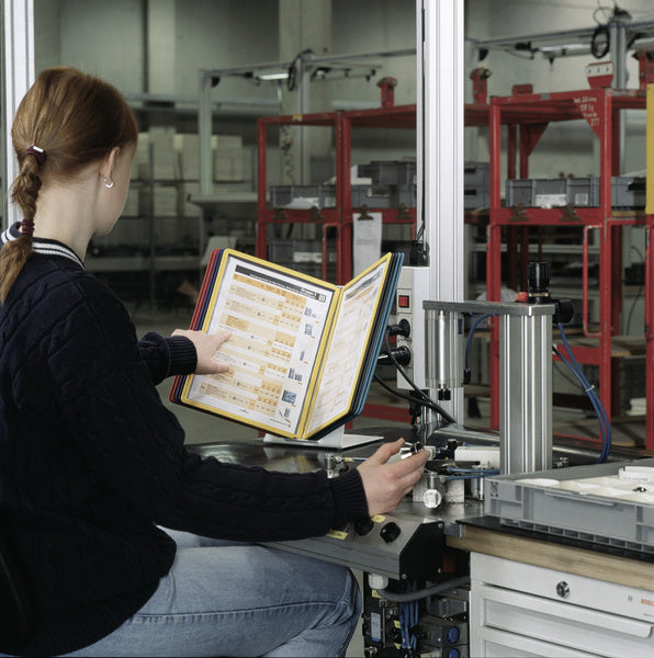 Durable Sichttafelsystem Vario Table 10 – für A4, 10 Fächer, Grau, Metall/Kunststoff, 270×165×395 mm