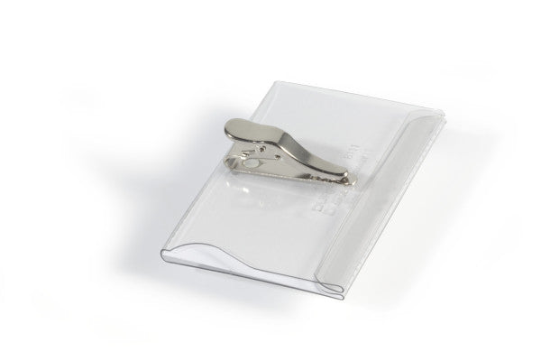 Durable Namensschild – 90 × 54 mm, transparent, 25er-Pack