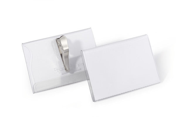 Durable Namensschild – 90 × 54 mm, transparent, 25er-Pack