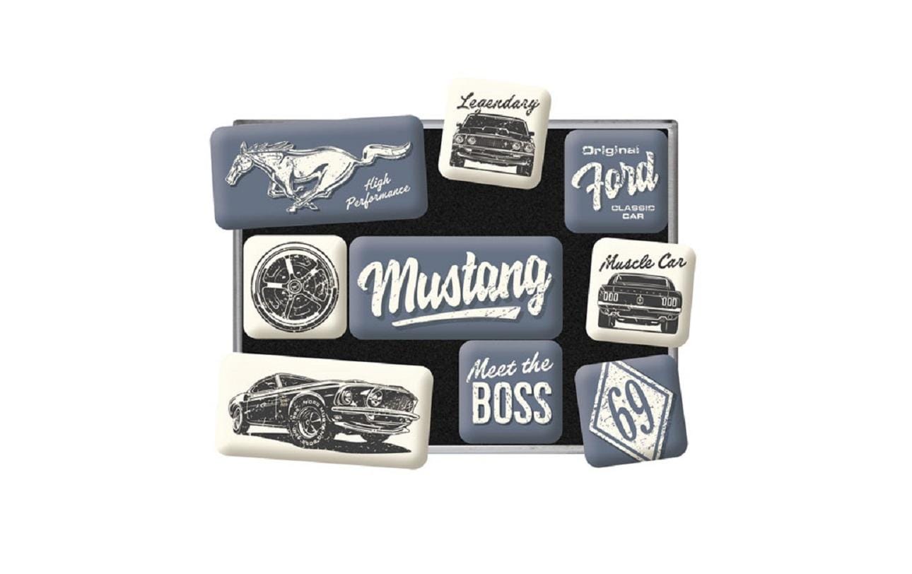 Nostalgic Art Magnet-Set Ford Mustang – 9-teilig – mehrfarbig