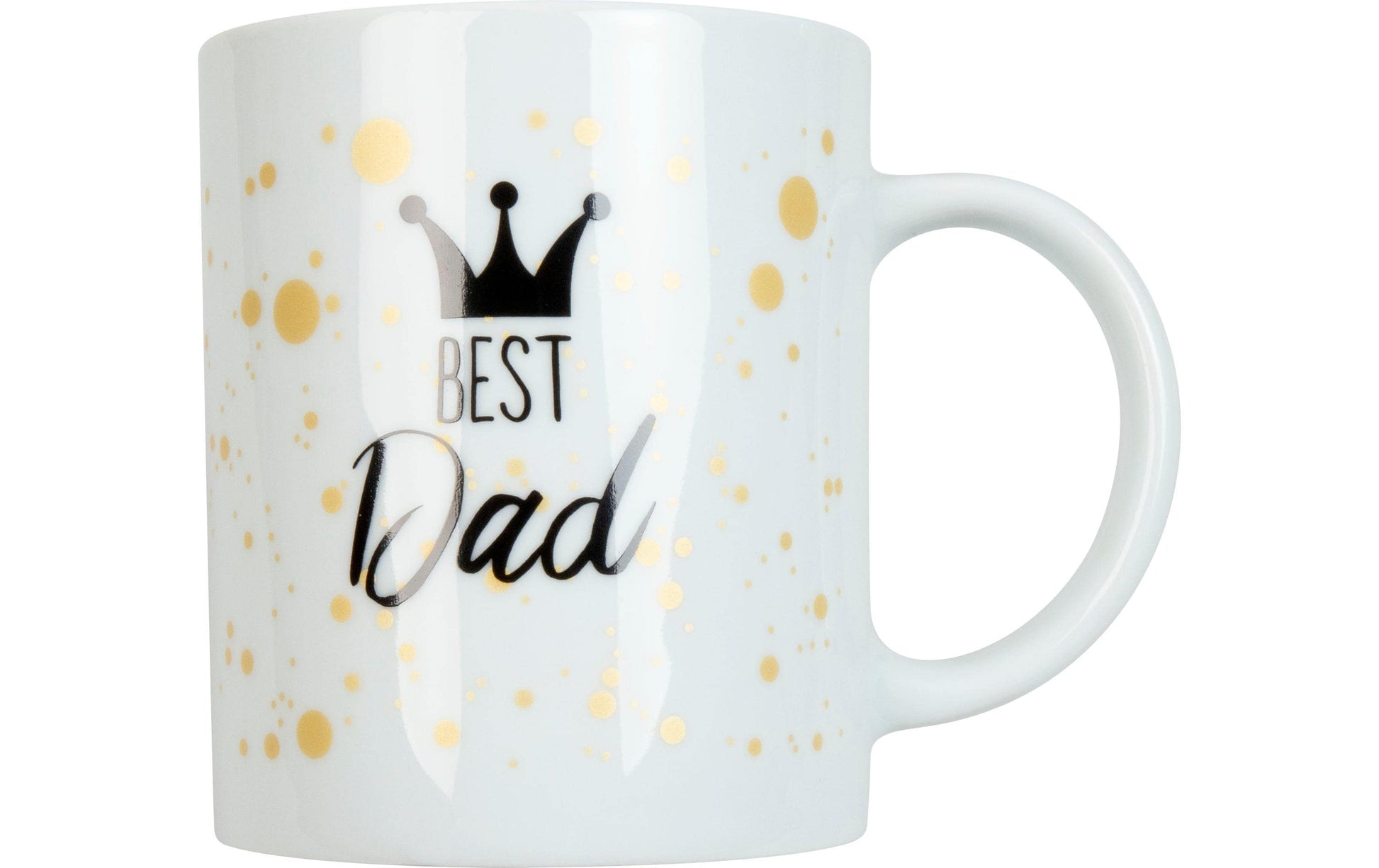 Könitz Porzellan Könitz Kaffeetasse Best Dad – 300 ml, Porzellan, Weiss, spülmaschinenfest, mikrowellengeeignet