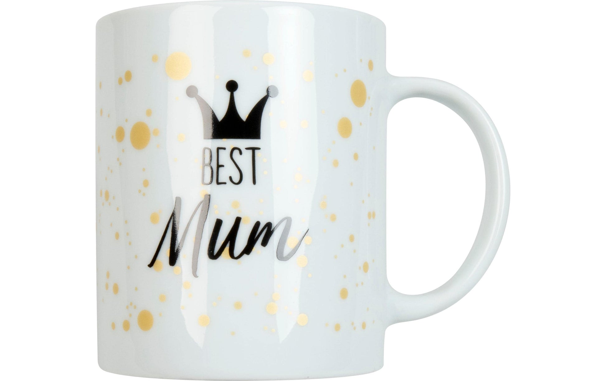 Könitz Porzellan Könitz Kaffeetasse Best Mum – 300 ml, Porzellan, Weiss, spülmaschinenfest, mikrowellengeeignet