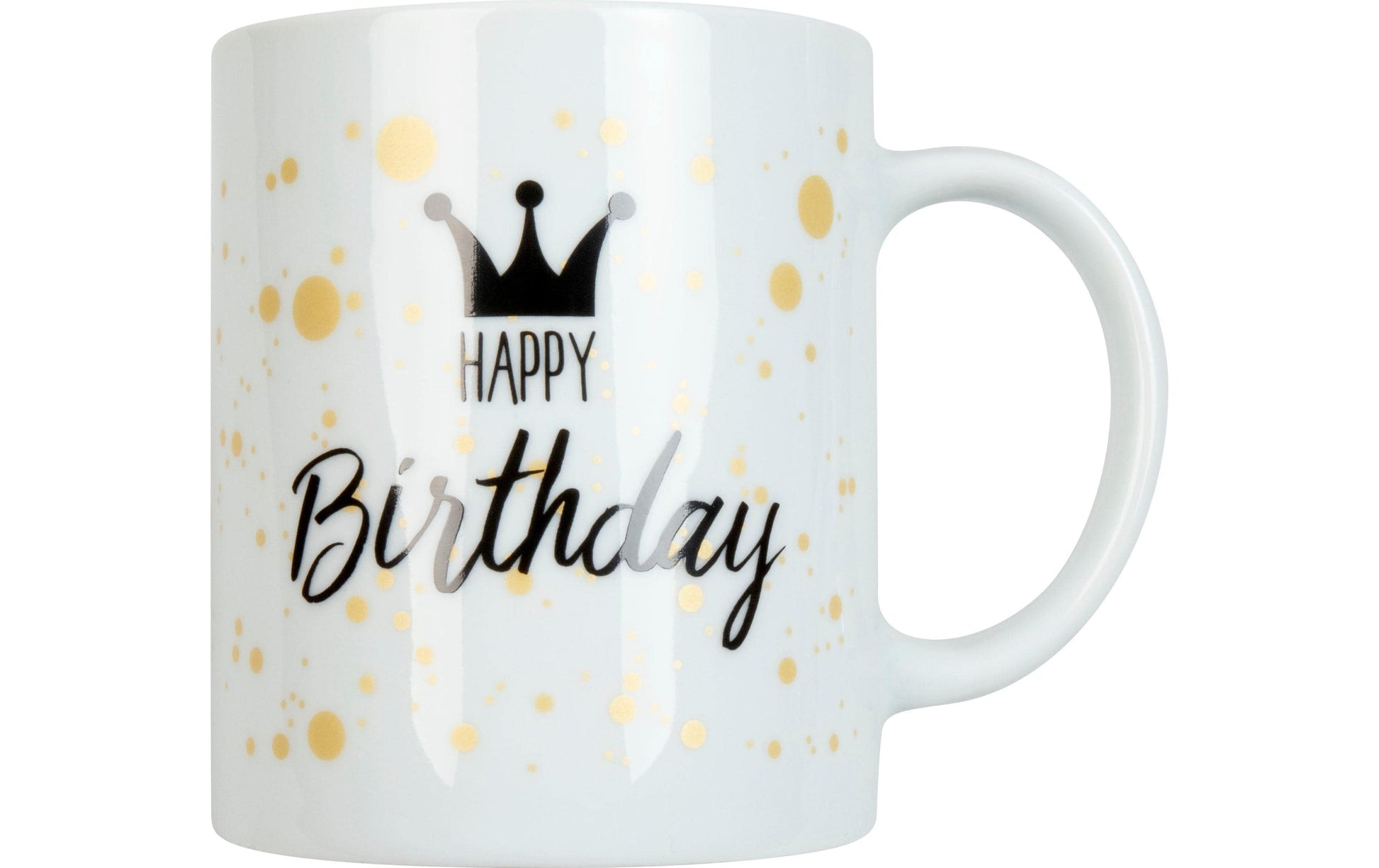 Könitz Porzellan Könitz Kaffeetasse Happy Birthday – 300 ml, Porzellan, Weiss, spülmaschinenfest, mikrowellengeeignet
