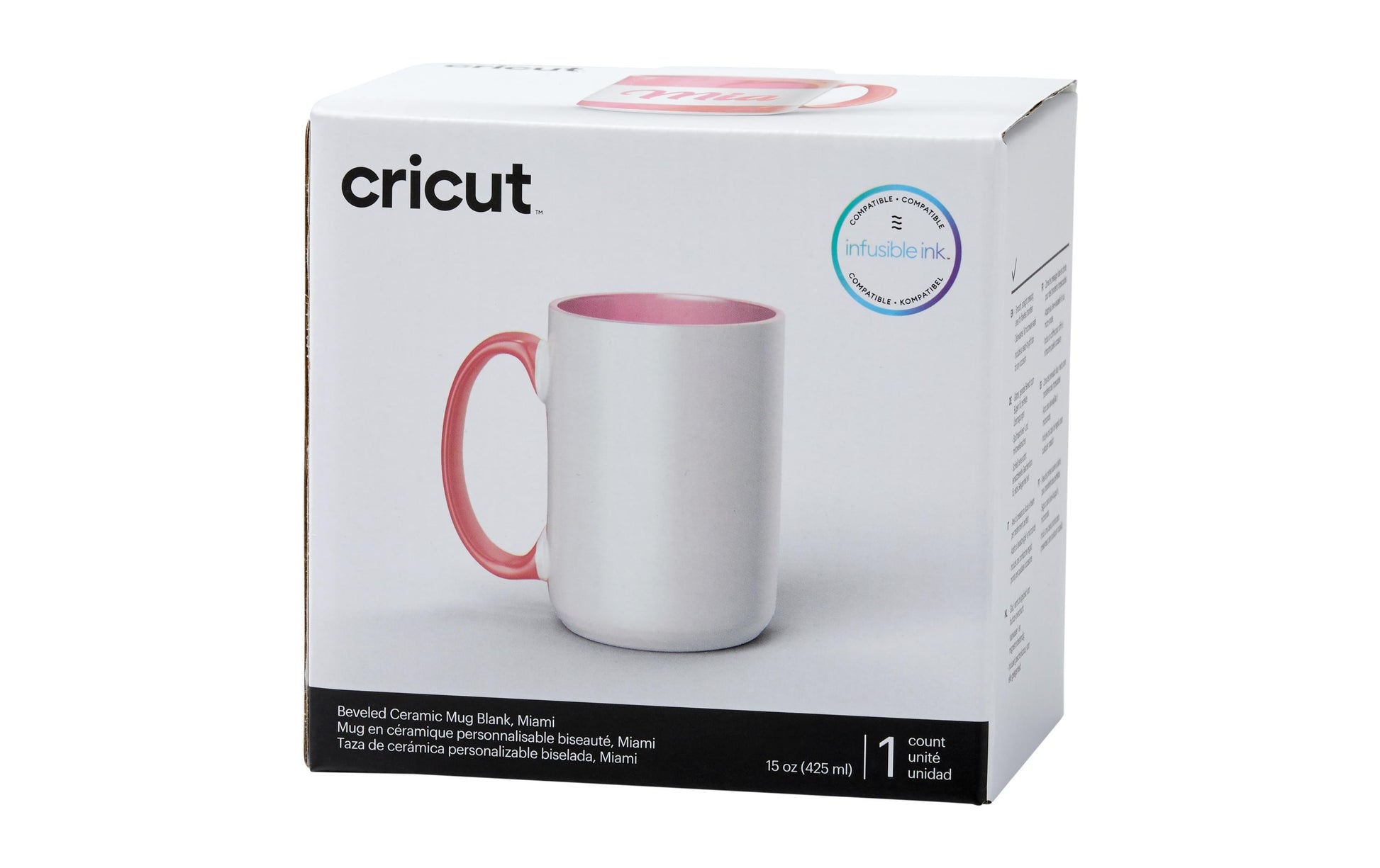 Cricut Tasse – 425 ml, Porzellan, Weiss/Rot, spülmaschinenfest, mikrowellengeeignet