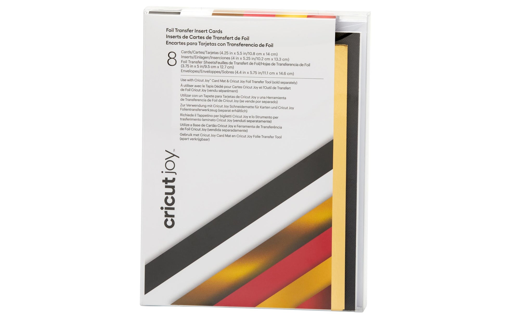 Cricut Folientransfer-Kartenset – 8 Doppelkarten, 8 Folientransferblätter – 108 × 140 mm – für Cricut Joy