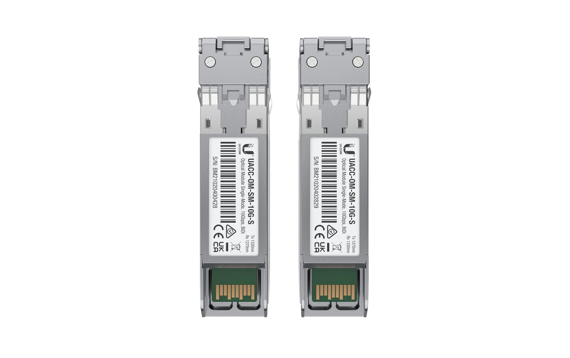Ubiquiti UACC-OM-SM-10G-S-2 – SFP Transceiver – 10 Gbit/s, Single-Mode, LC, 10000 m, 1270–1330 nm, 2er-Pack