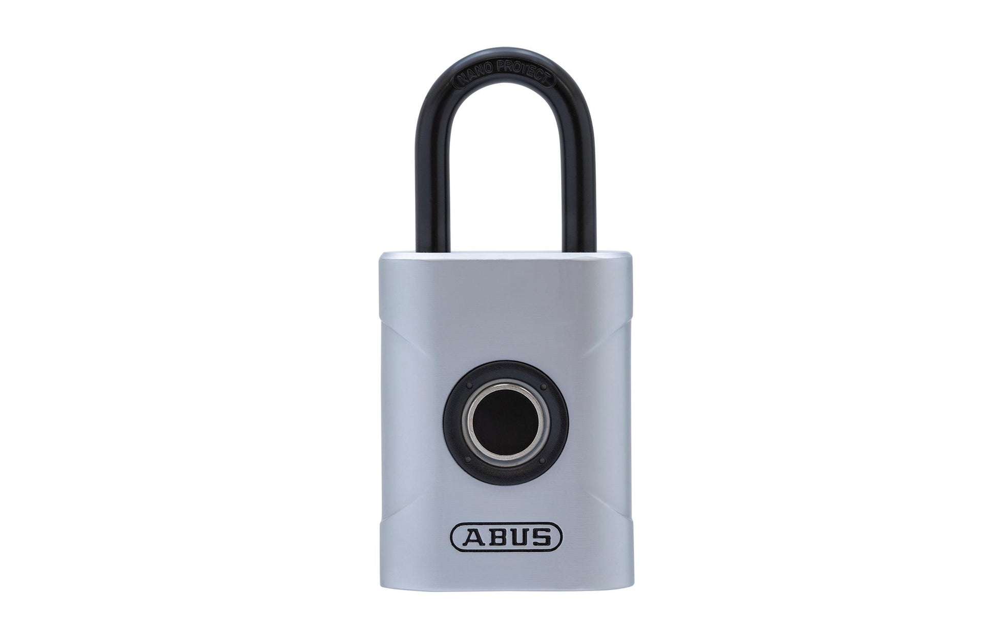 ABUS Fingerabdruck-Vorhängeschloss Fingerprint Touch 57/45 – 45 × 23 × 59 mm, silber