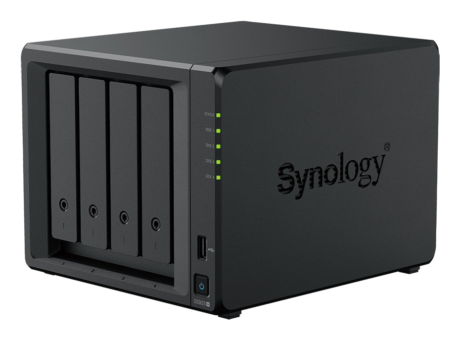 Synology DS925+ – 9-Bay Tower NAS – AMD Ryzen V1500B, 4 GB RAM, 2.5GbE, 8 TB HDD vorinstalliert