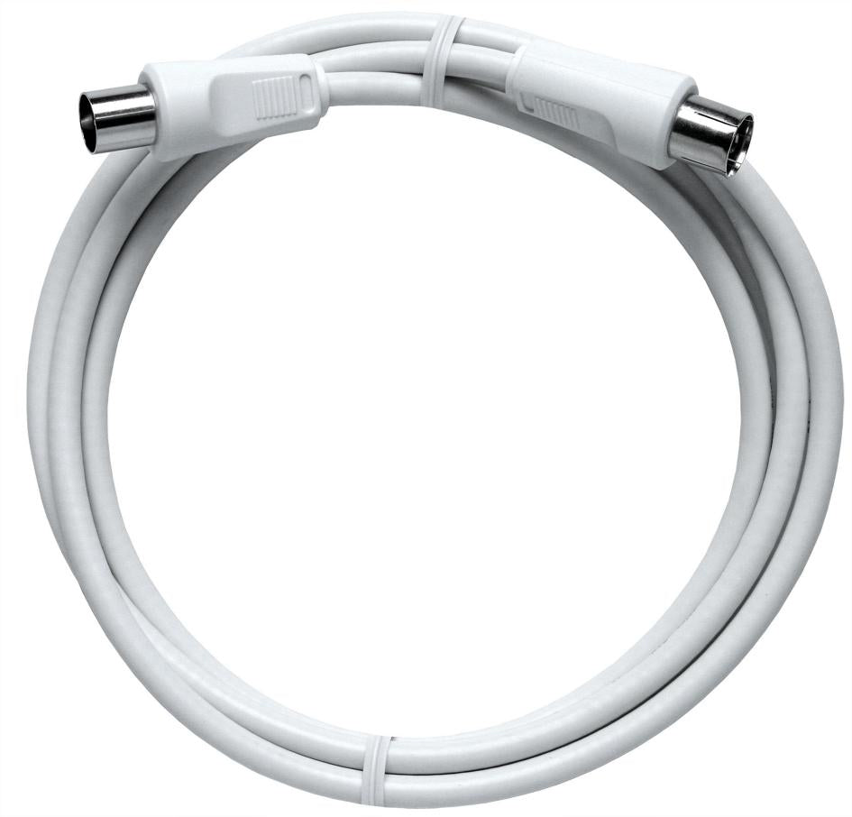 Axing BAK 250-80 Antennenkabel – 2,5 m, IEC Stecker zu Buchse – Weiss
