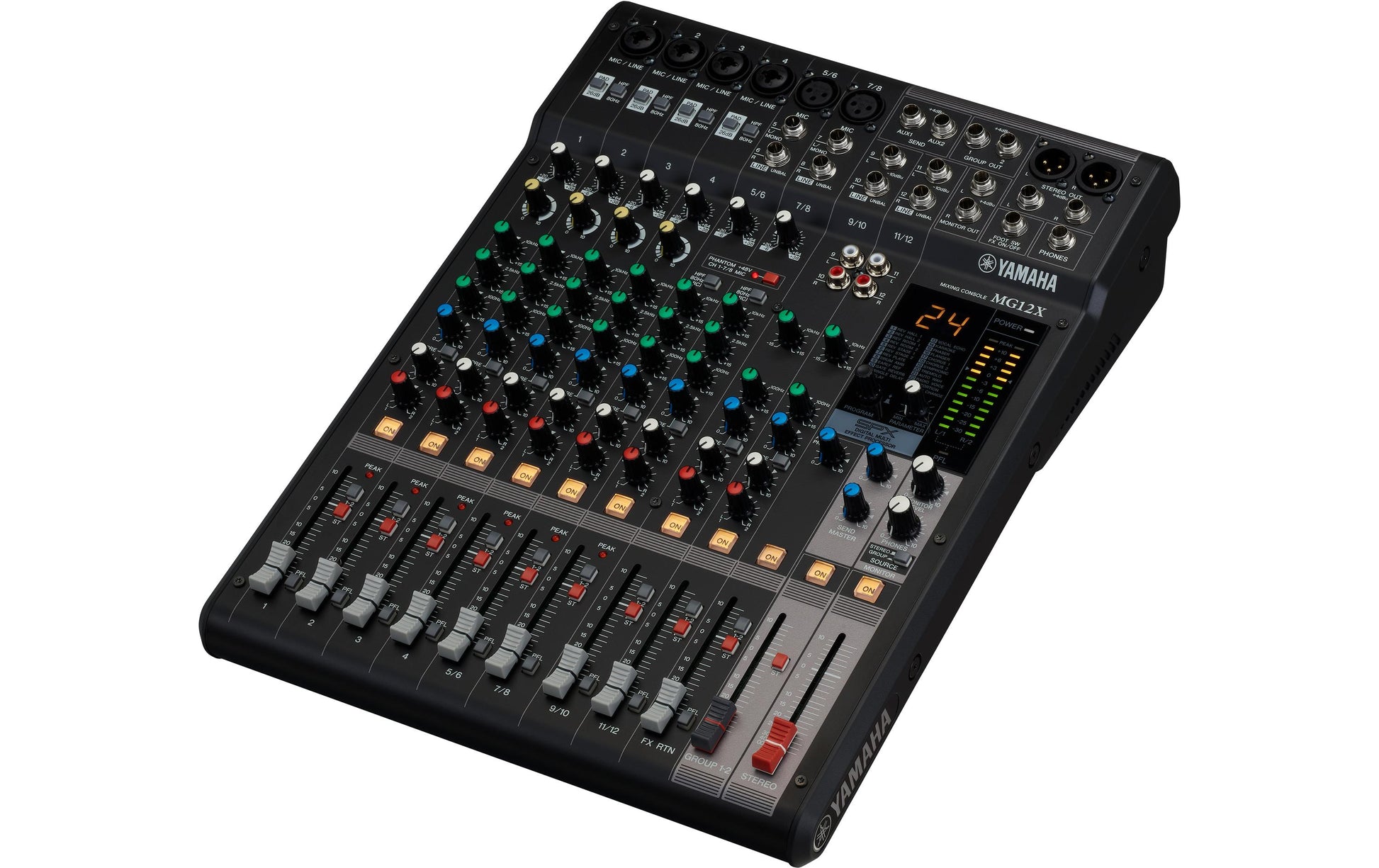 Yamaha MG12X CV – 12-Kanal Mixer, 2 Auxwege, 4 Stereoeingänge, Schwarz