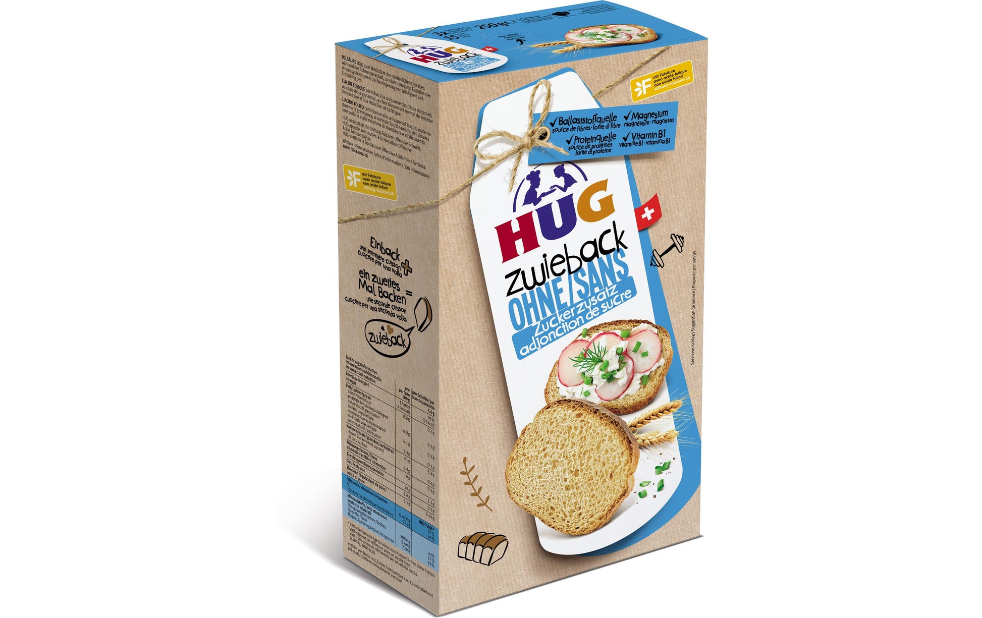 HUG Zwieback – ohne Zuckerzusatz – 250 g