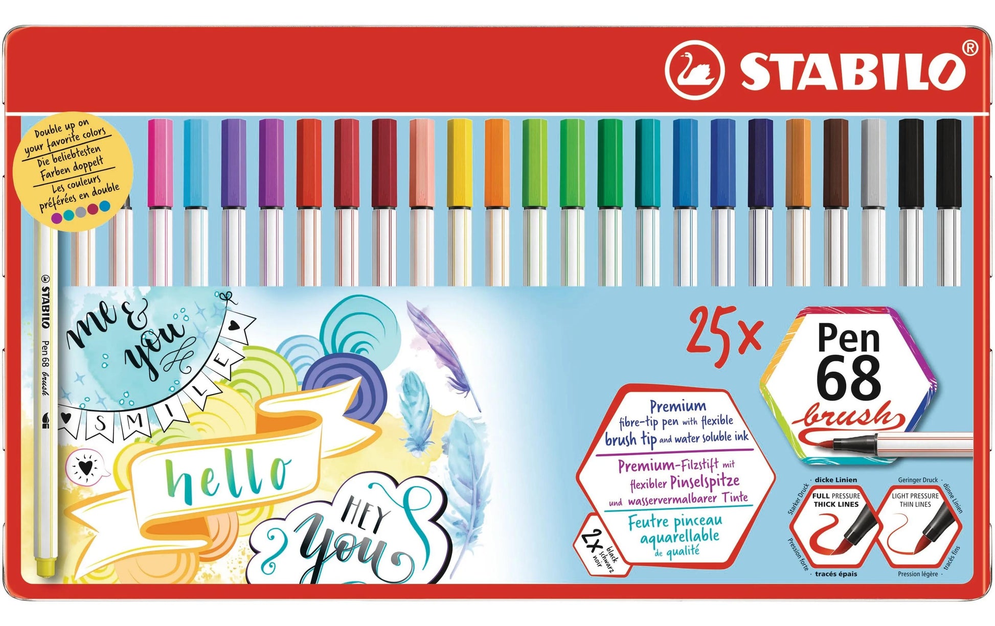 STABILO Filzstifte Pen 68 brush, 25 Farben