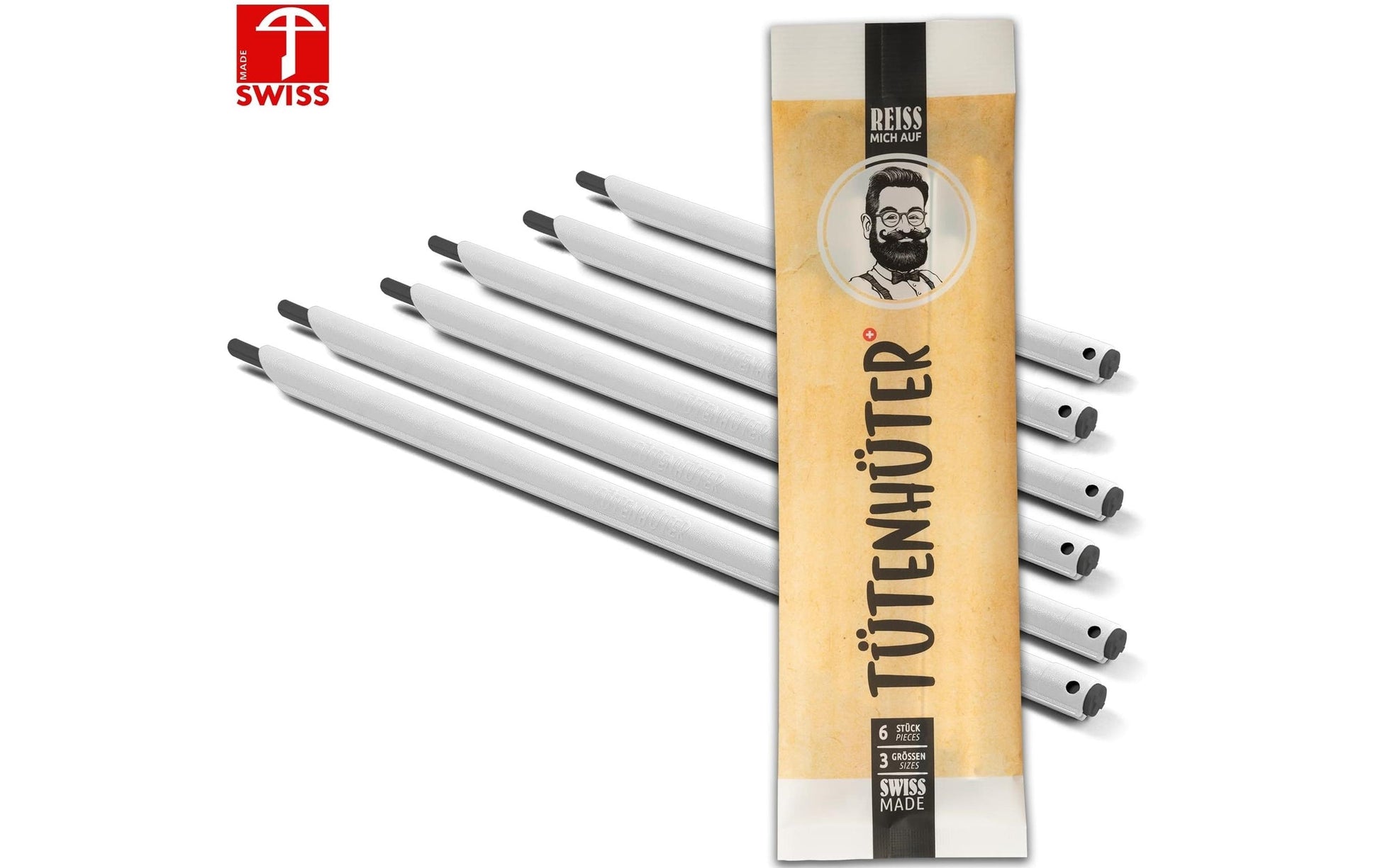 Böörds Tütenhüter 14 cm, 18 cm, 22 cm, 6 Stk., Kunststoff, Weiss