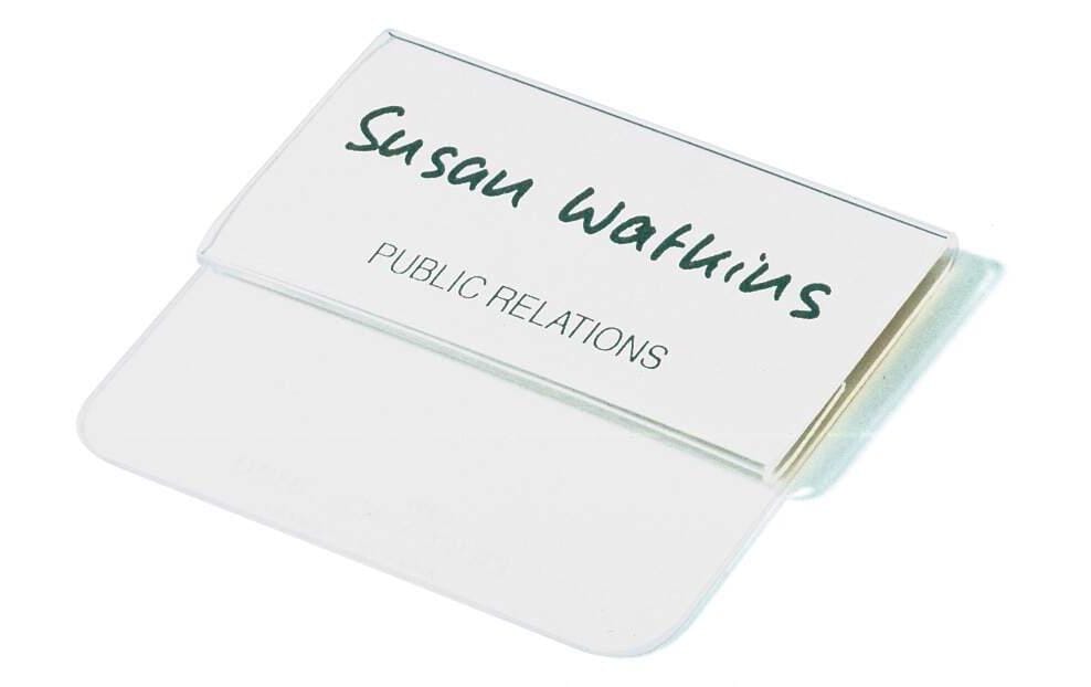 Durable Namensschild – 75 × 40 mm, Acryl, transparent, 25 Stk.