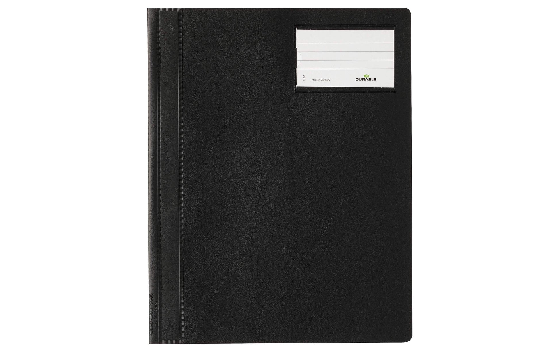 Durable 2500-01 Schnellhefter für A4, PVC, schwarz – mit Sichttasche, Beschriftungsfenster – 1 Stk