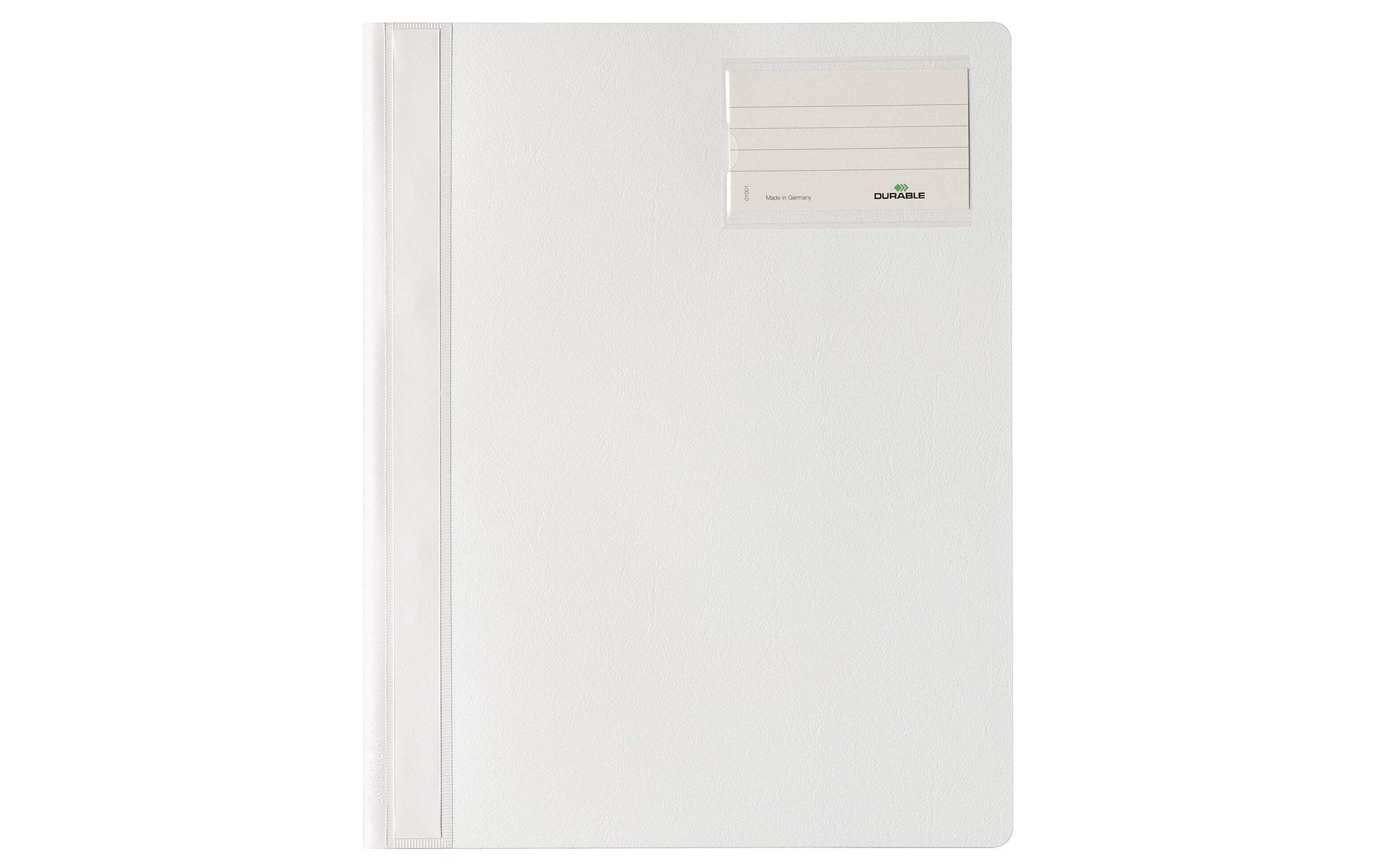 Durable Schnellhefter für A4, PVC, weiss – mit Sichttasche, Beschriftungsfenster – 1 Stk