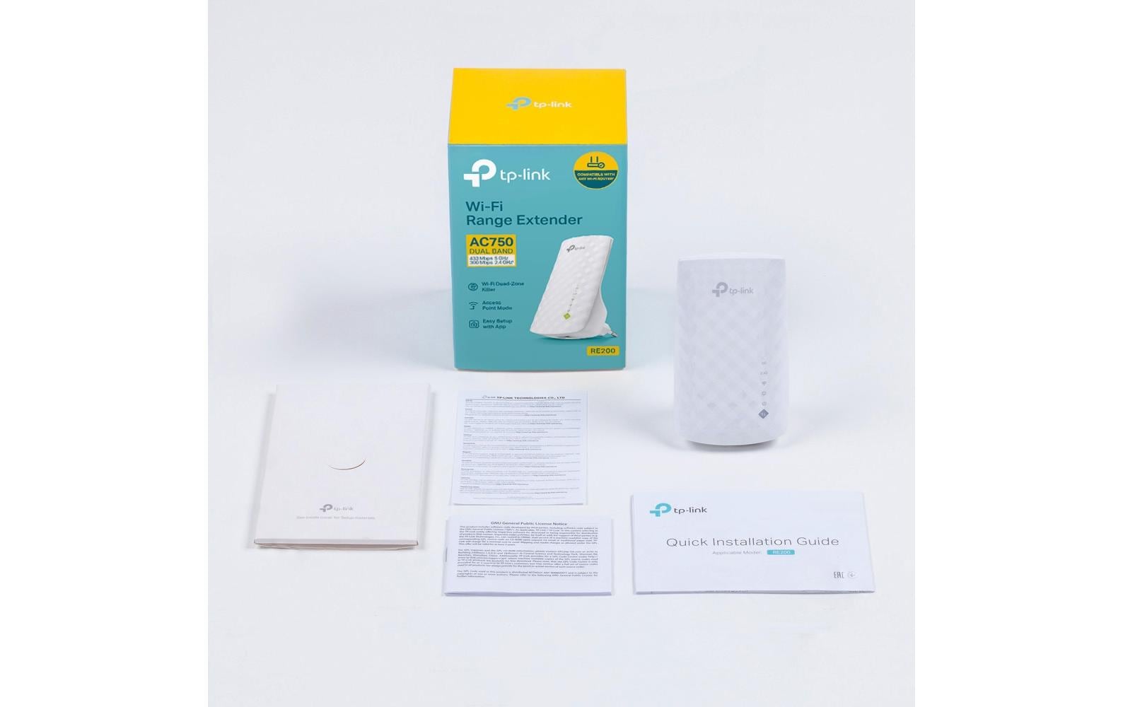 TP-Link RE200 – Access Point – Wi-Fi 5 (2,4/5 GHz), 750 Mbit/s, Wandmontiert