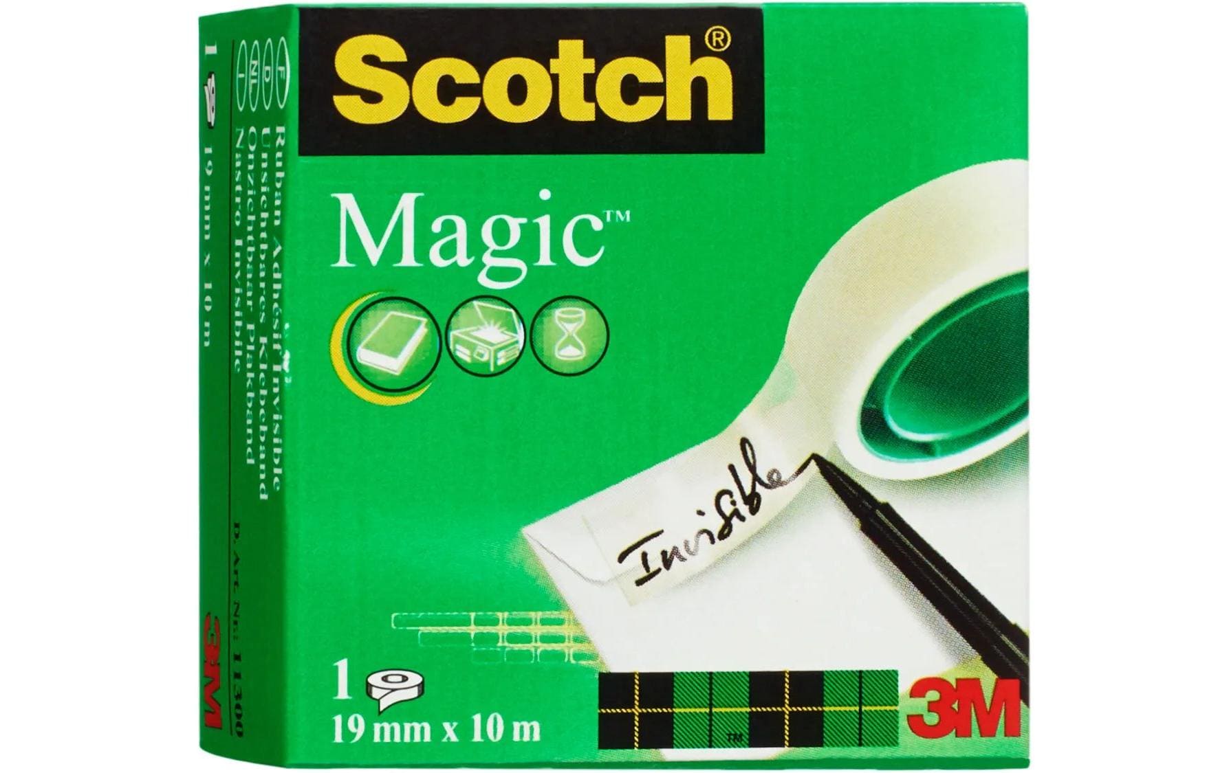 Scotch Büro-Klebeband Magic 810 – matt, beschriftbar, 19 mm × 10 m, Kern Ø 25 mm