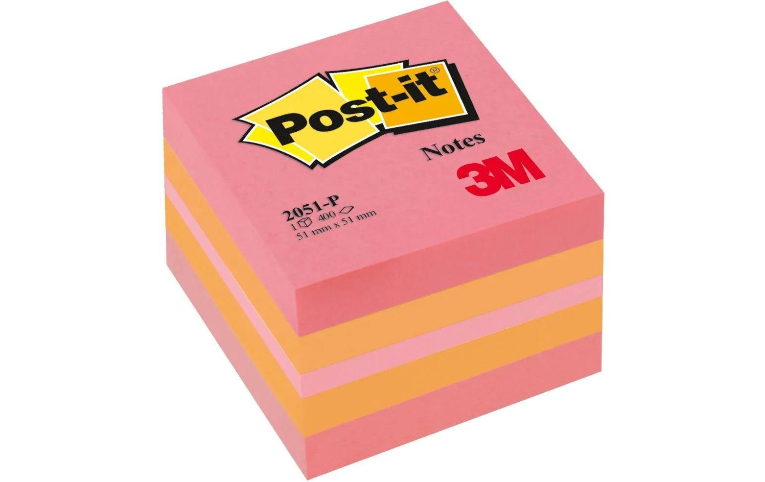 Post-it Haftnotizen – 51×51 mm – Mehrfarbig, 400 Blatt, PEFC