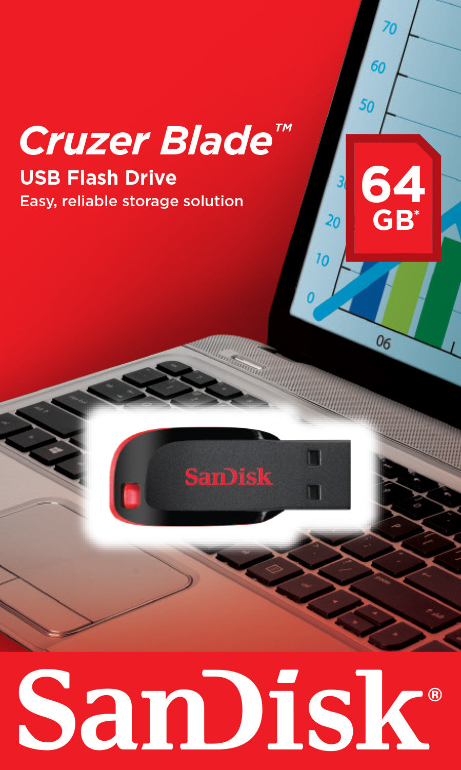 SanDisk Cruzer Blade USB-Stick – 64 GB