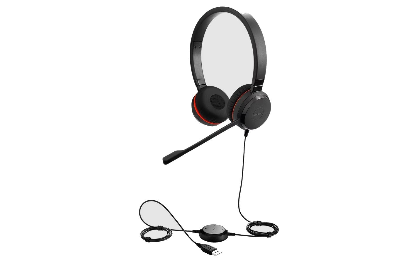 Jabra Evolve 20 – Duo Headset – USB‑A, Rauschunterdrückung, Stummschaltung – Schwarz