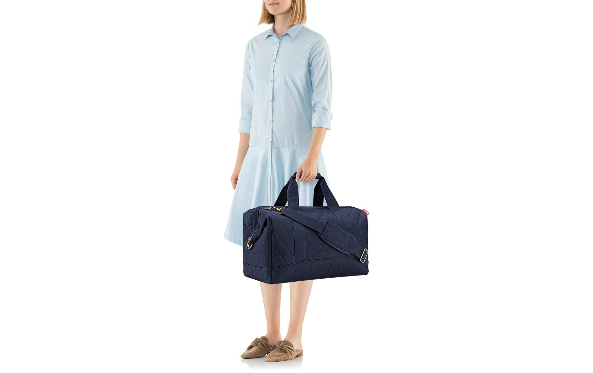 Reisenthel Allrounder L – Umhängetasche, 30 l, Polyester, Dunkelblau, Rhombus-Motiv, 48 × 39,5 × 29 cm