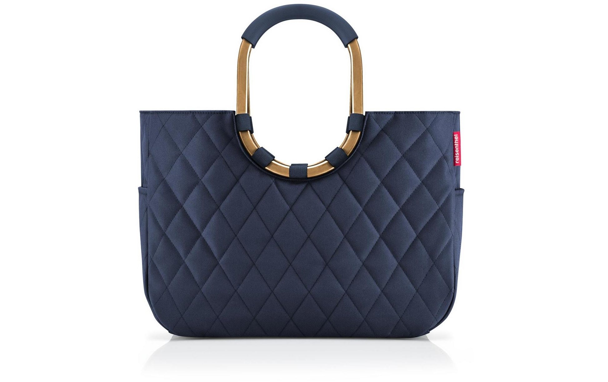 Reisenthel Stofftasche, Motiv Rhombus Midnight Gold, 460×345×250 mm, verstärkte Griffe