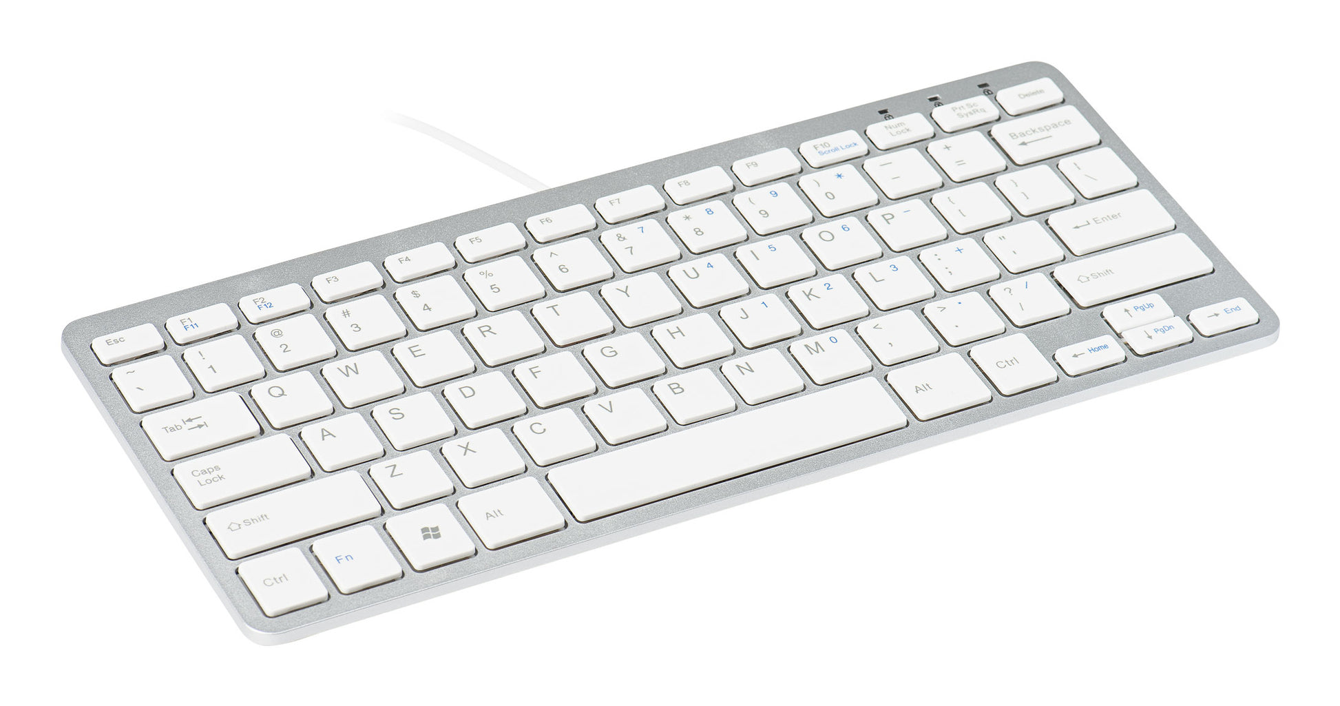 R-Go Tools Compact Tastatur, kabelgebunden, US-Layout (EN), Weiss