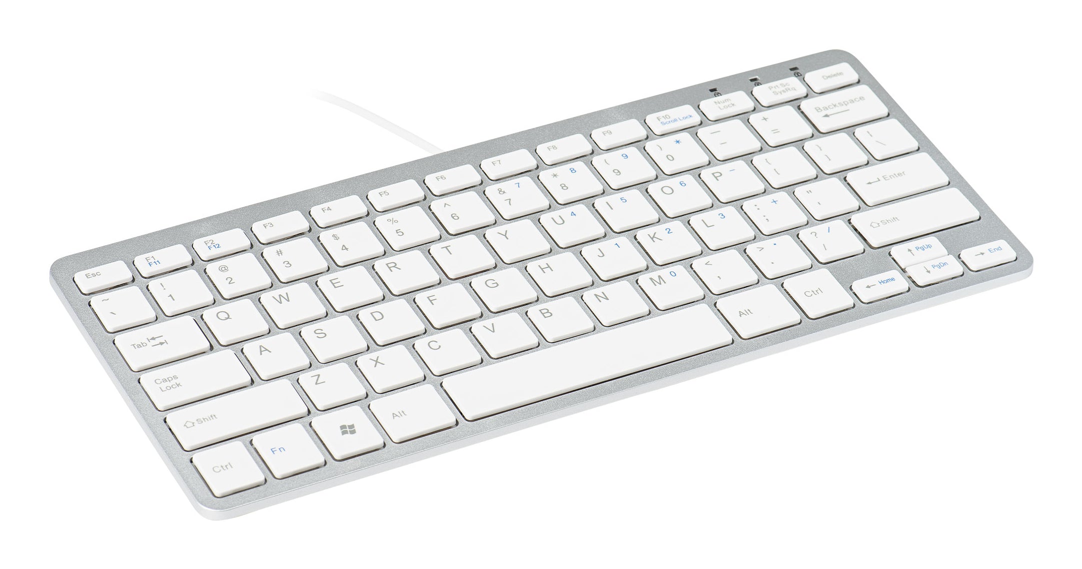 R-Go Tools Compact Tastatur, kabelgebunden, US-Layout (EN), Weiss