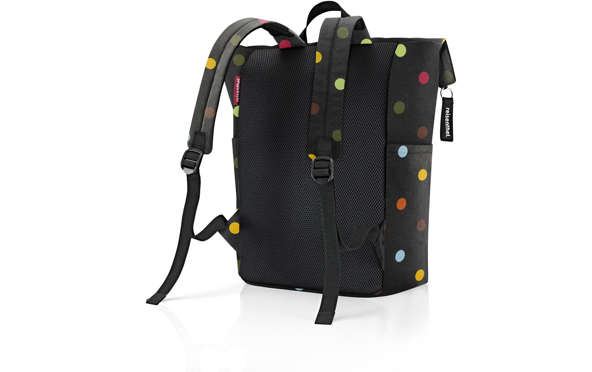 Reisenthel Freizeit-Rucksack – 22 l, recyceltes Material, schwarz, Punkte