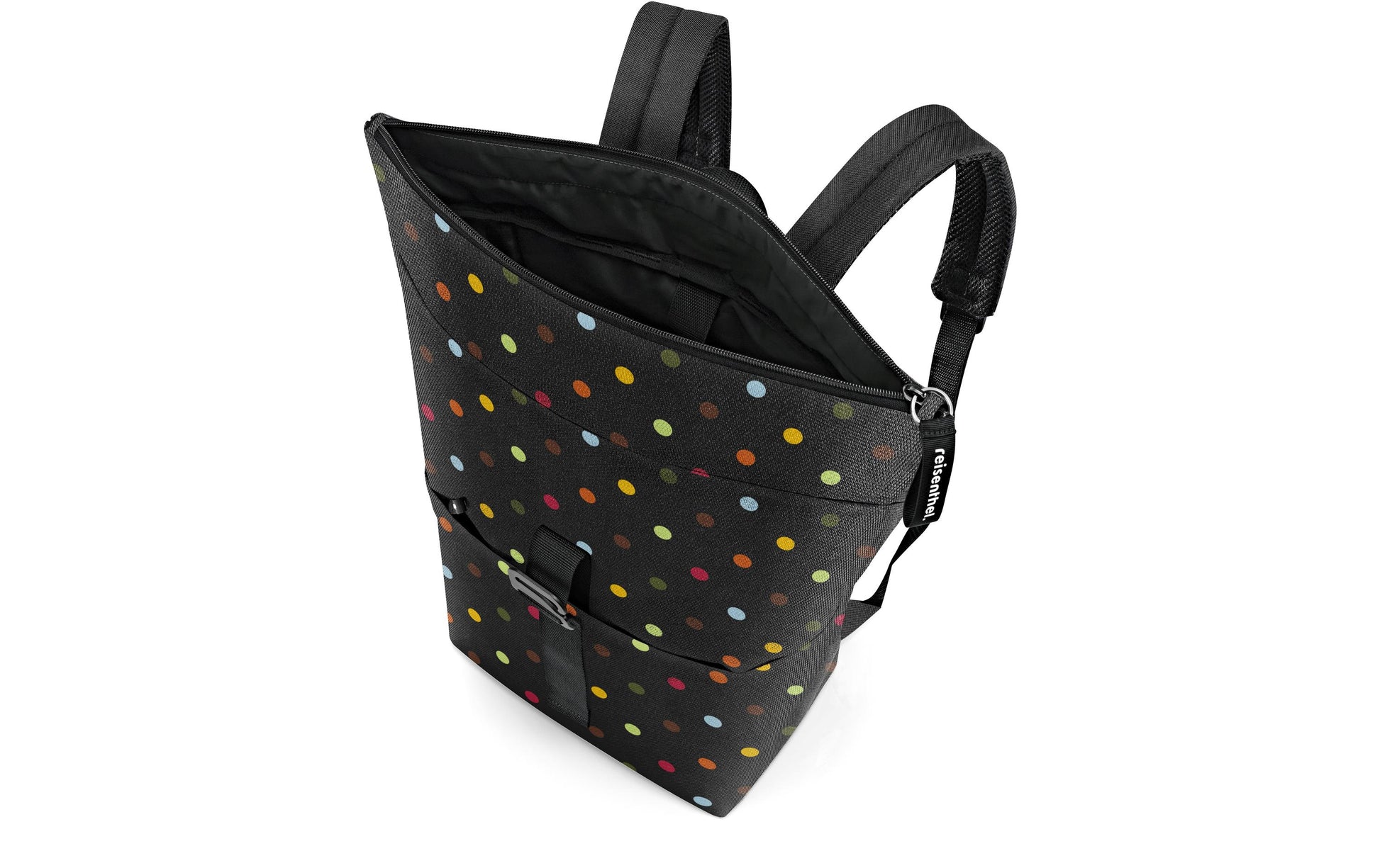 Reisenthel Freizeit-Rucksack – 22 l, recyceltes Material, schwarz, Punkte