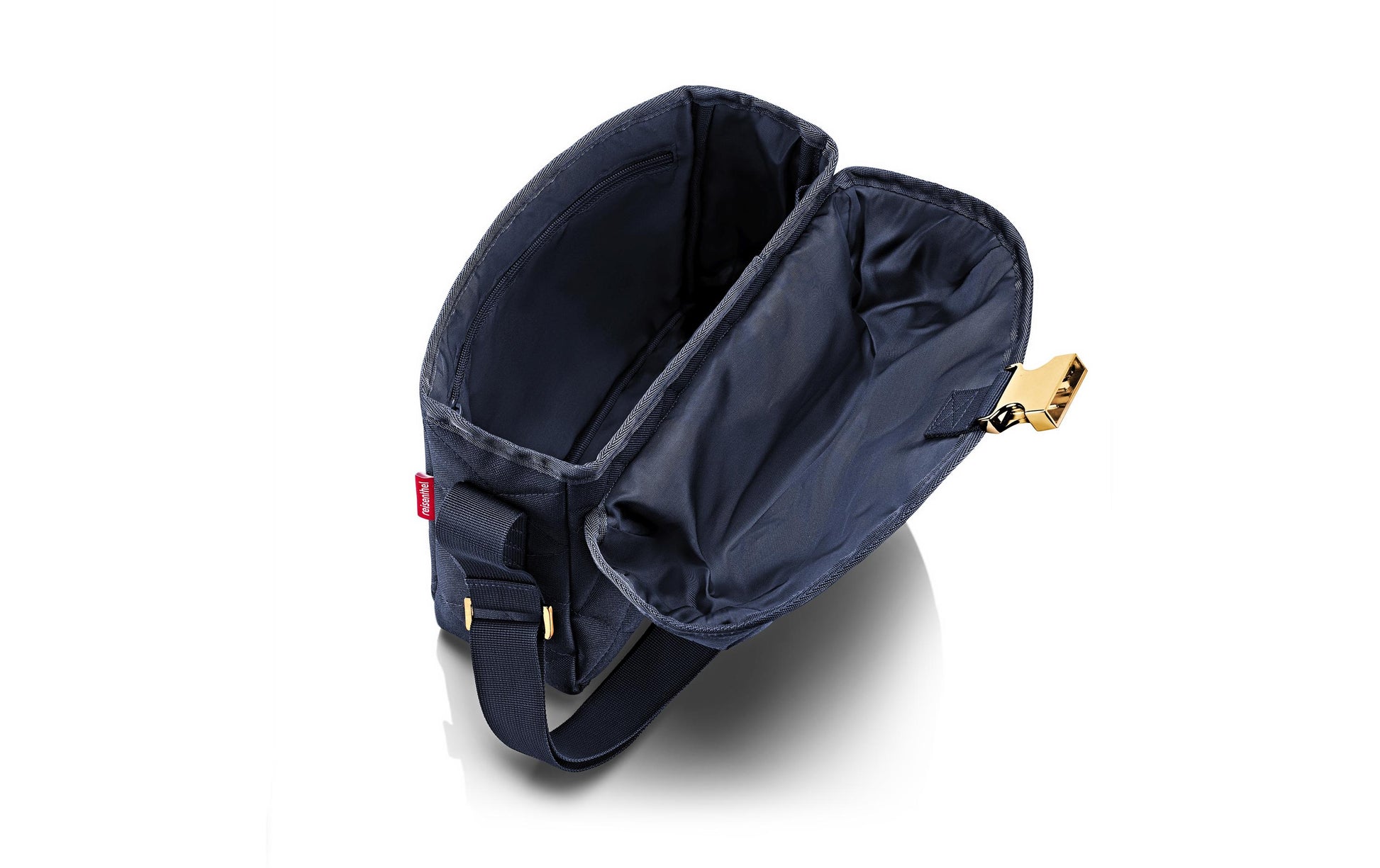 Reisenthel Umhängetasche – 3,5 l, Polyester, Rhombus Midnight Gold, 26 × 10 × 22,5 cm