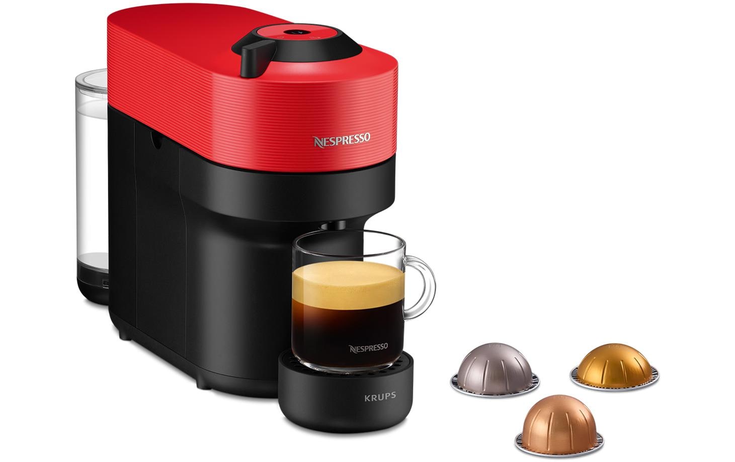 Krups Vertuo Pop XN9205CH Kapselmaschine – für Nespresso-Kapseln, 0,56 l, Rot