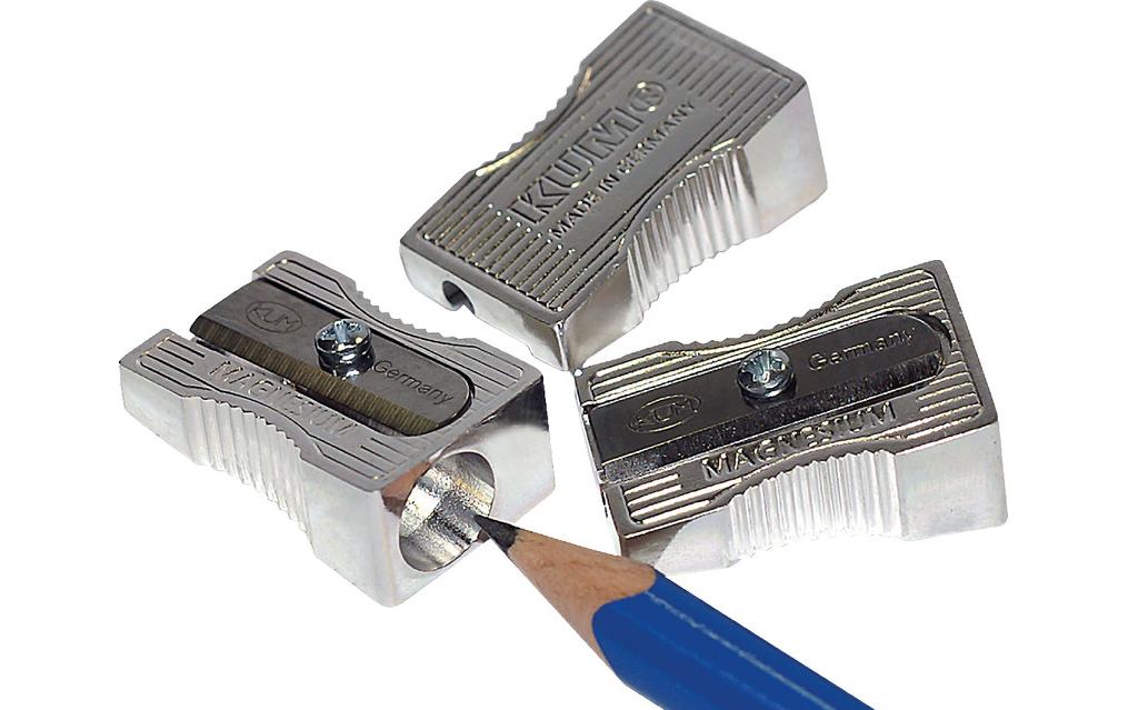 Kum Spitzer – manuell, 1-Loch, ohne Behälter, für Blei- & Buntstifte Ø 8 mm, Magnesium, silber