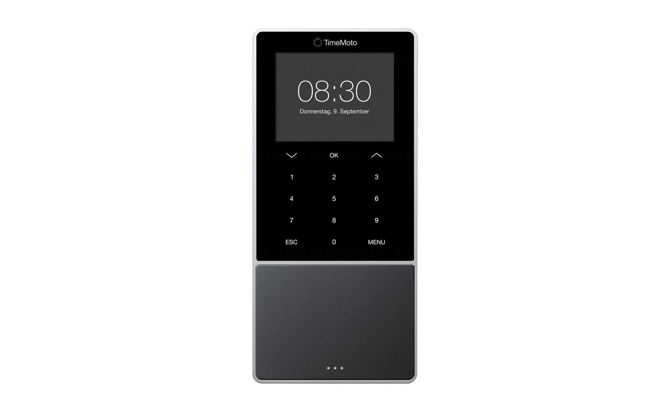 TimeMoto TM-818SC – Zeiterfassungsterminal – MIFARE/RFID, Wandmontage, App-kompatibel