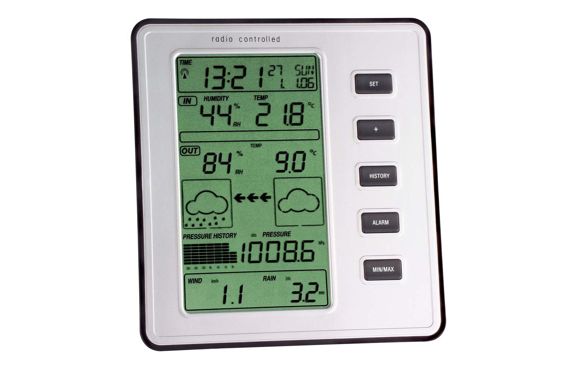 TFA-Dostmann STRATOS Temperatur-/Feuchtesensor – −40–65 °C (Aussen), 0–60 °C (Innen), 10–99 %